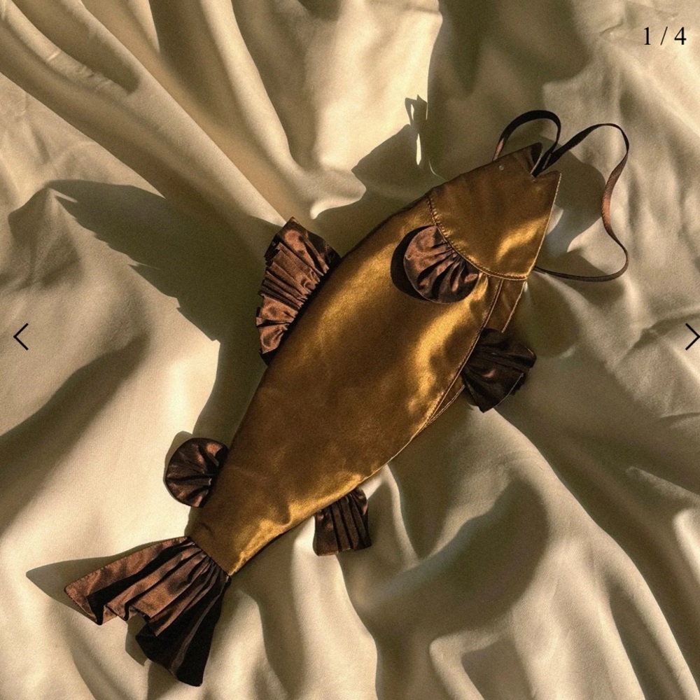 Camille Albertine “Poisson” Silk Fish Bag in Vesuvius (bronze/brown) - SOLD OUT